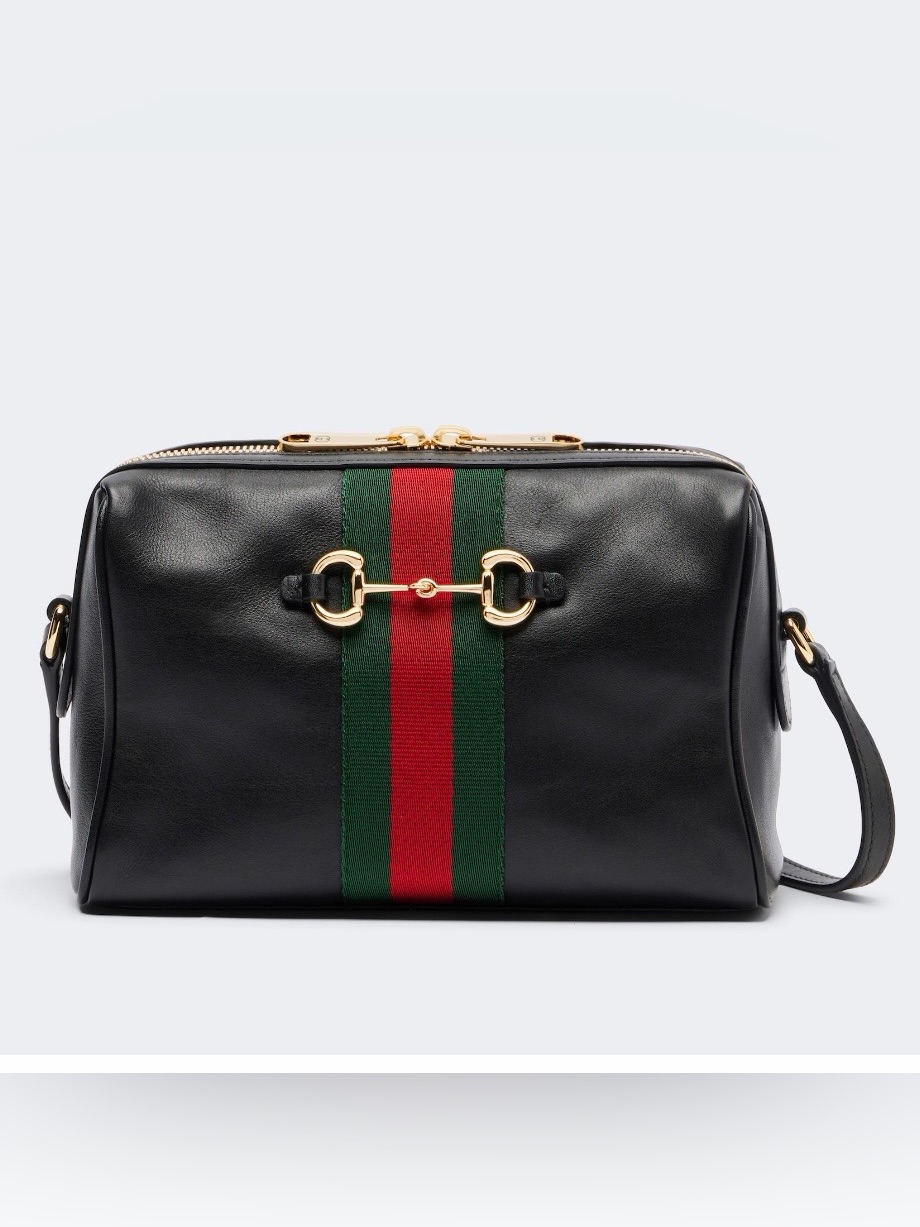 Gucci Horsebit Web Stripe Small Leather Camera Bag